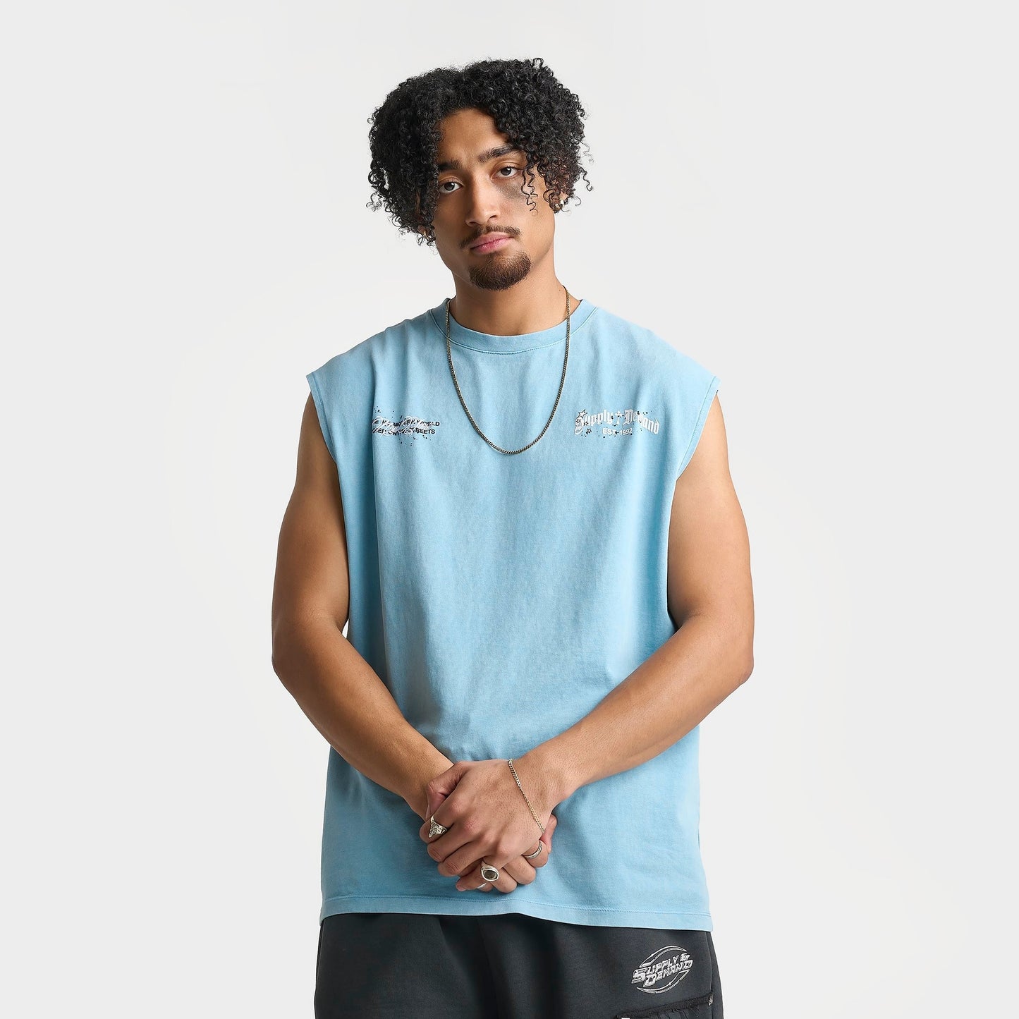 Men's Supply & Demand Stacker Sleeveless T-Shirt - Ethereal Blue