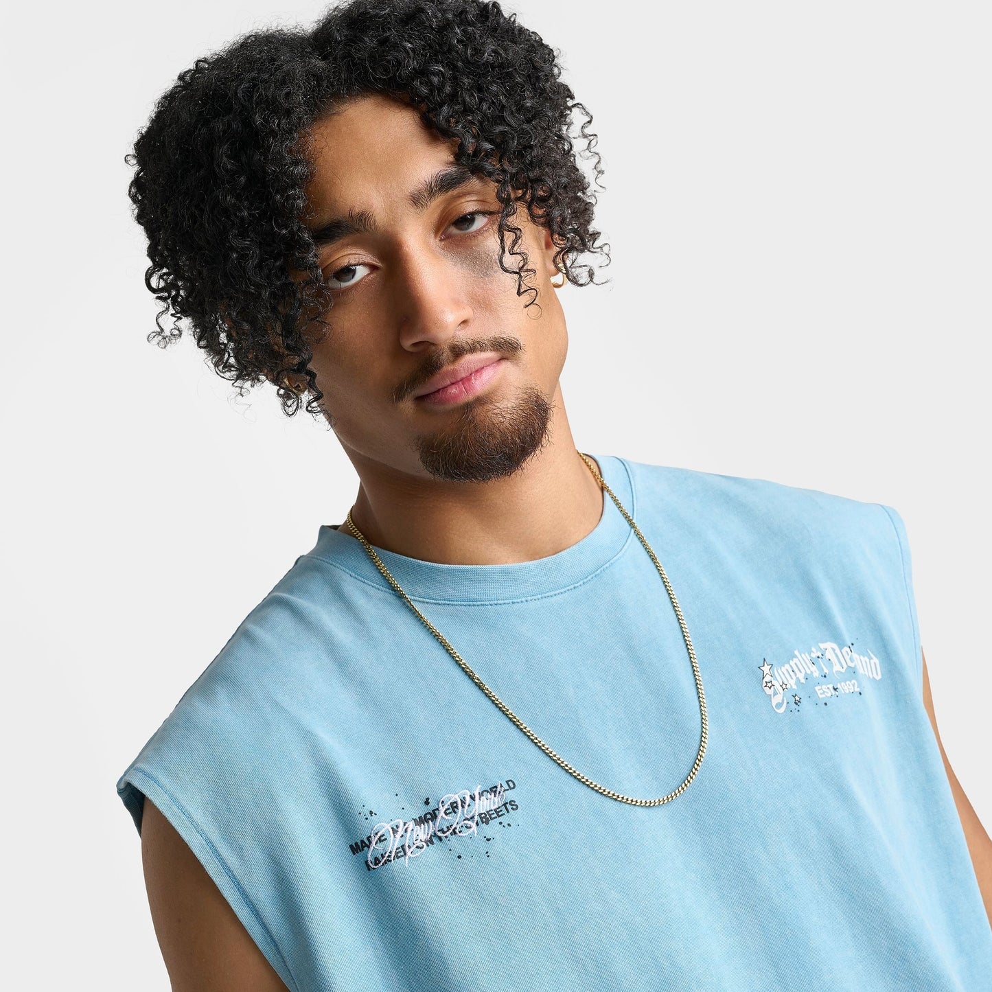 Men's Supply & Demand Stacker Sleeveless T-Shirt - Ethereal Blue