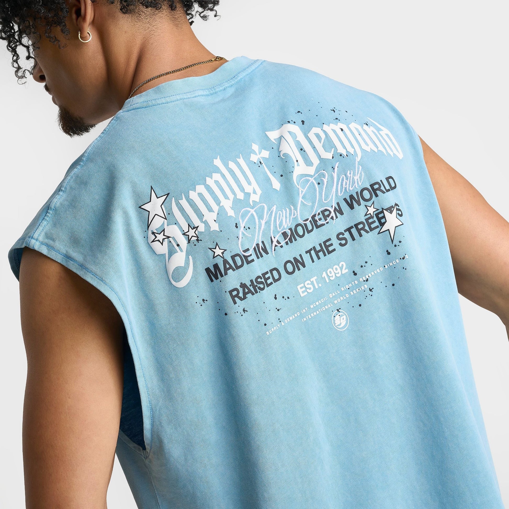 Men's Supply & Demand Stacker Sleeveless T-Shirt - Ethereal Blue