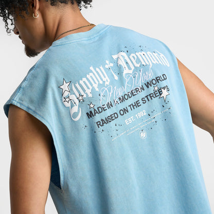 Men's Supply & Demand Stacker Sleeveless T-Shirt - Ethereal Blue