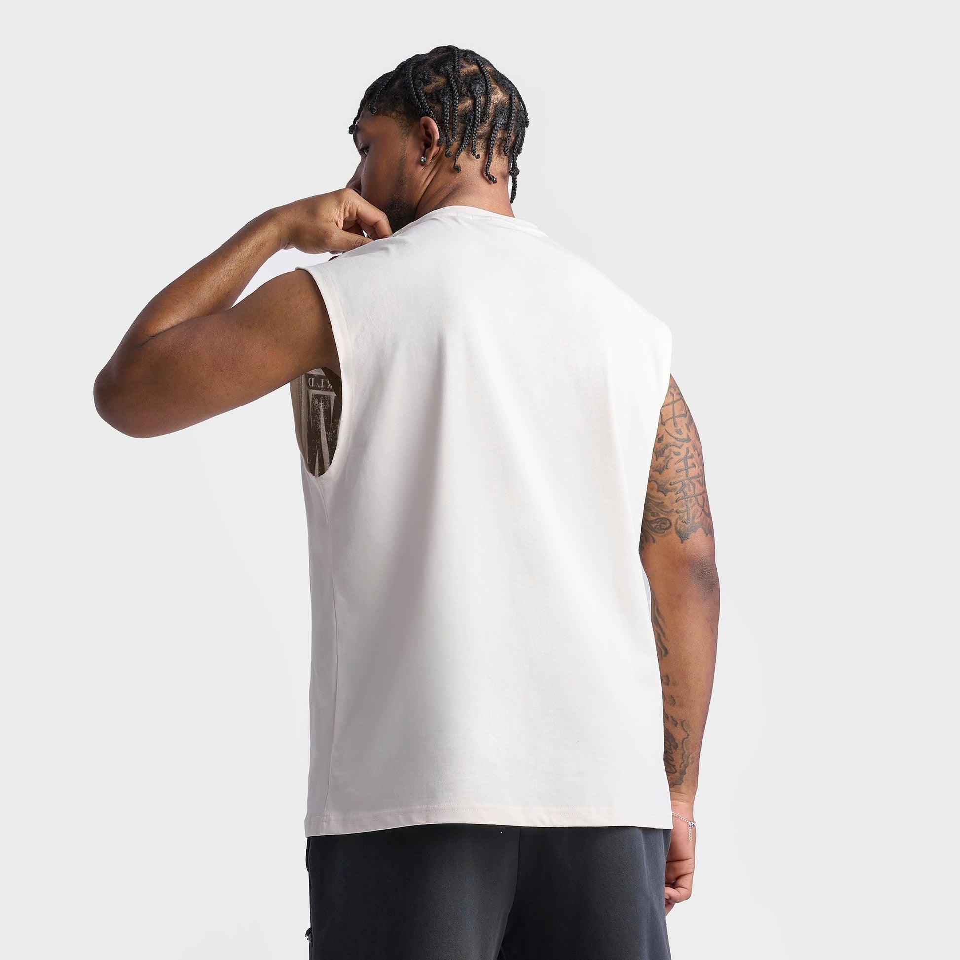 Men's Supply & Demand Tabloid Graphic Sleeveless T-Shirt - Egret
