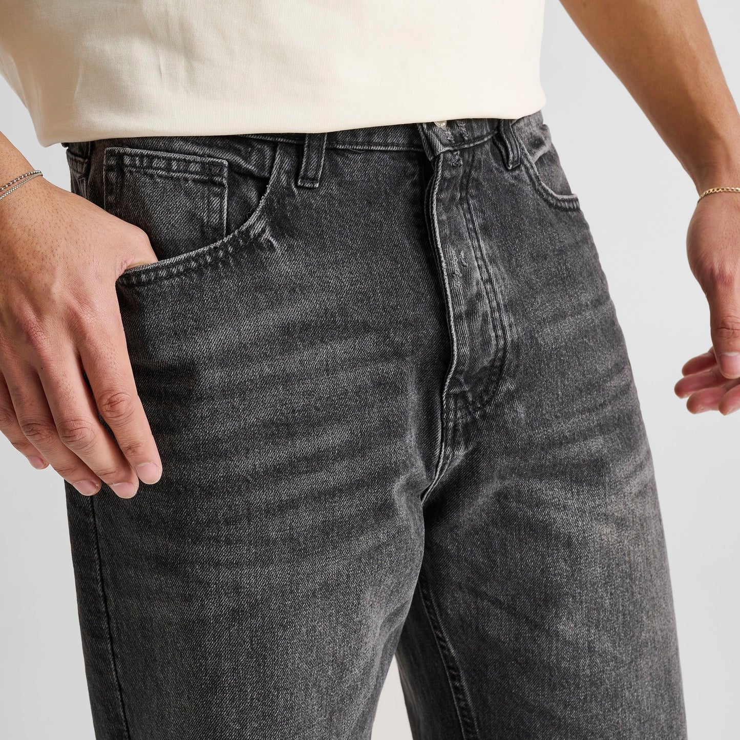 Men's Unlike Humans Cason Relaxed Denim Jeans - Black