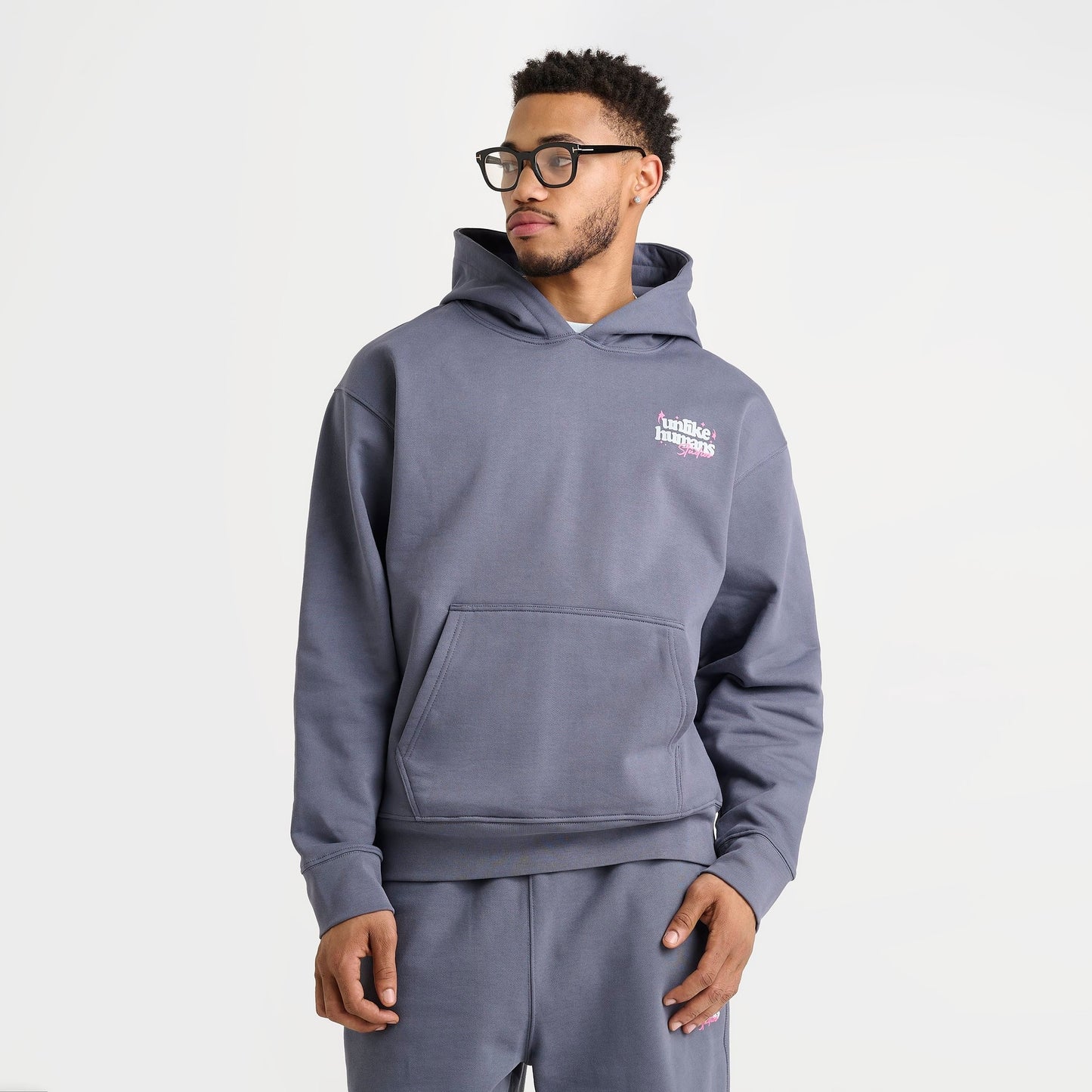 Men's Unlike Humans Crafted Pullover Hoodie - Dark Grey