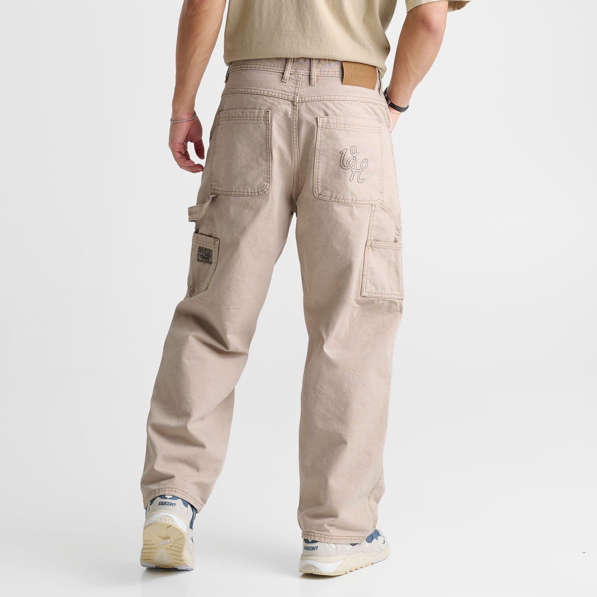 Men's Unlike Humans Krano Denim Carpenter Pants - Khaki