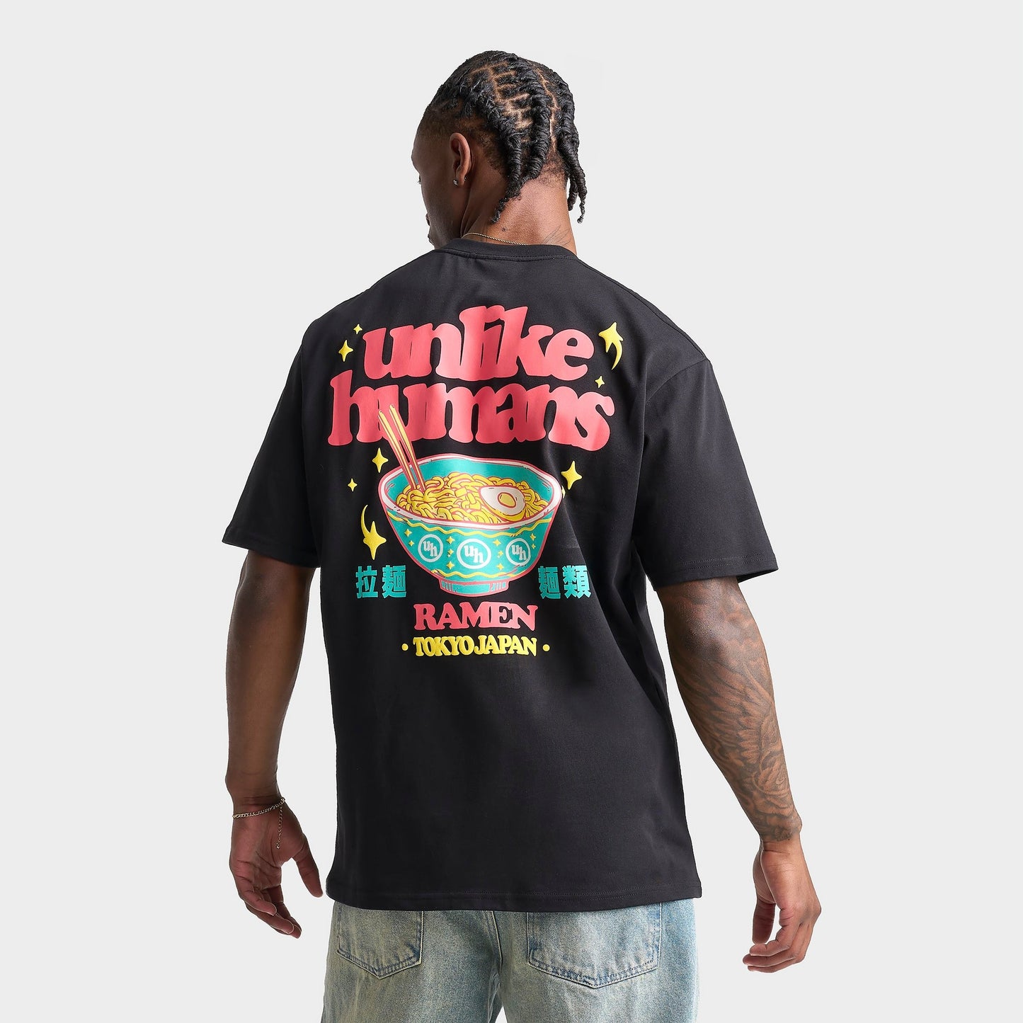Men's Unlike Humans Ramen Graphic T-Shirt - Black