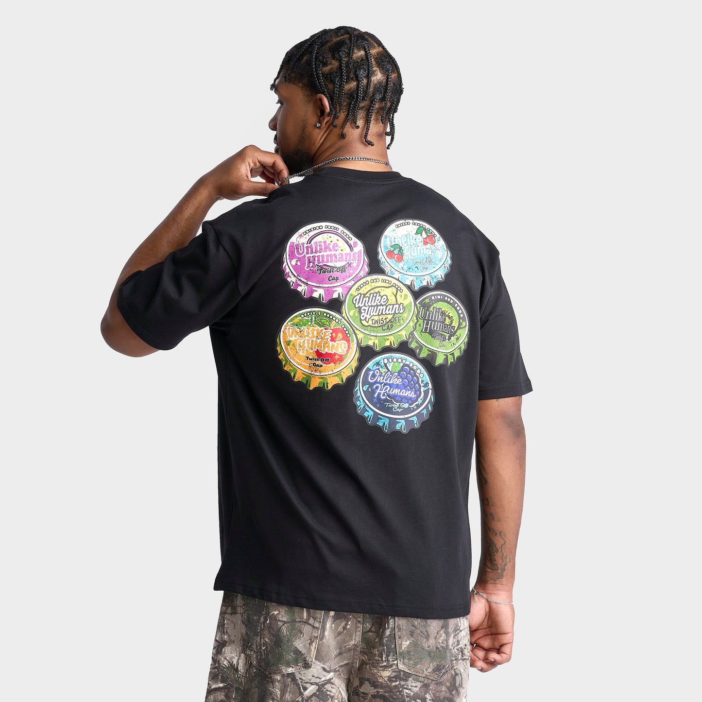 Men's Unlike Humans Capped T-Shirt - Black