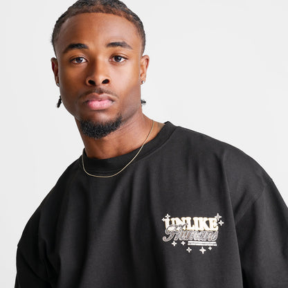 Men's Unlike Humans Steel Loose Cropped T-Shirt - Black/Camo