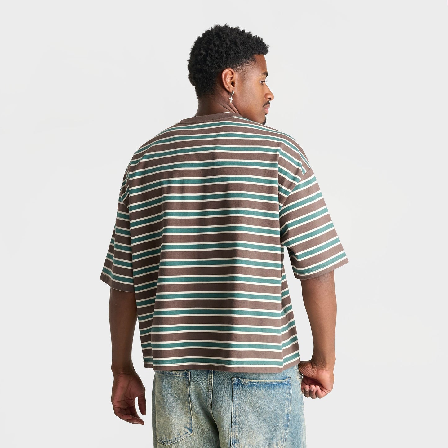 Men's Unlike Humans Jem Striped T-Shirt - Coffee Quartz