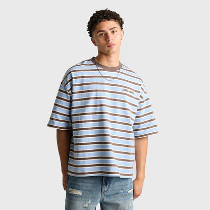 Men's Unlike Humans Jem Striped T-Shirt - Blue Bell