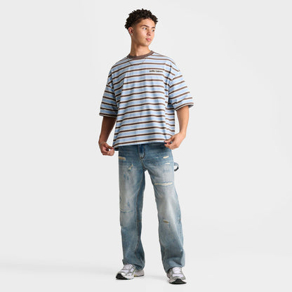Men's Unlike Humans Jem Striped T-Shirt - Blue Bell