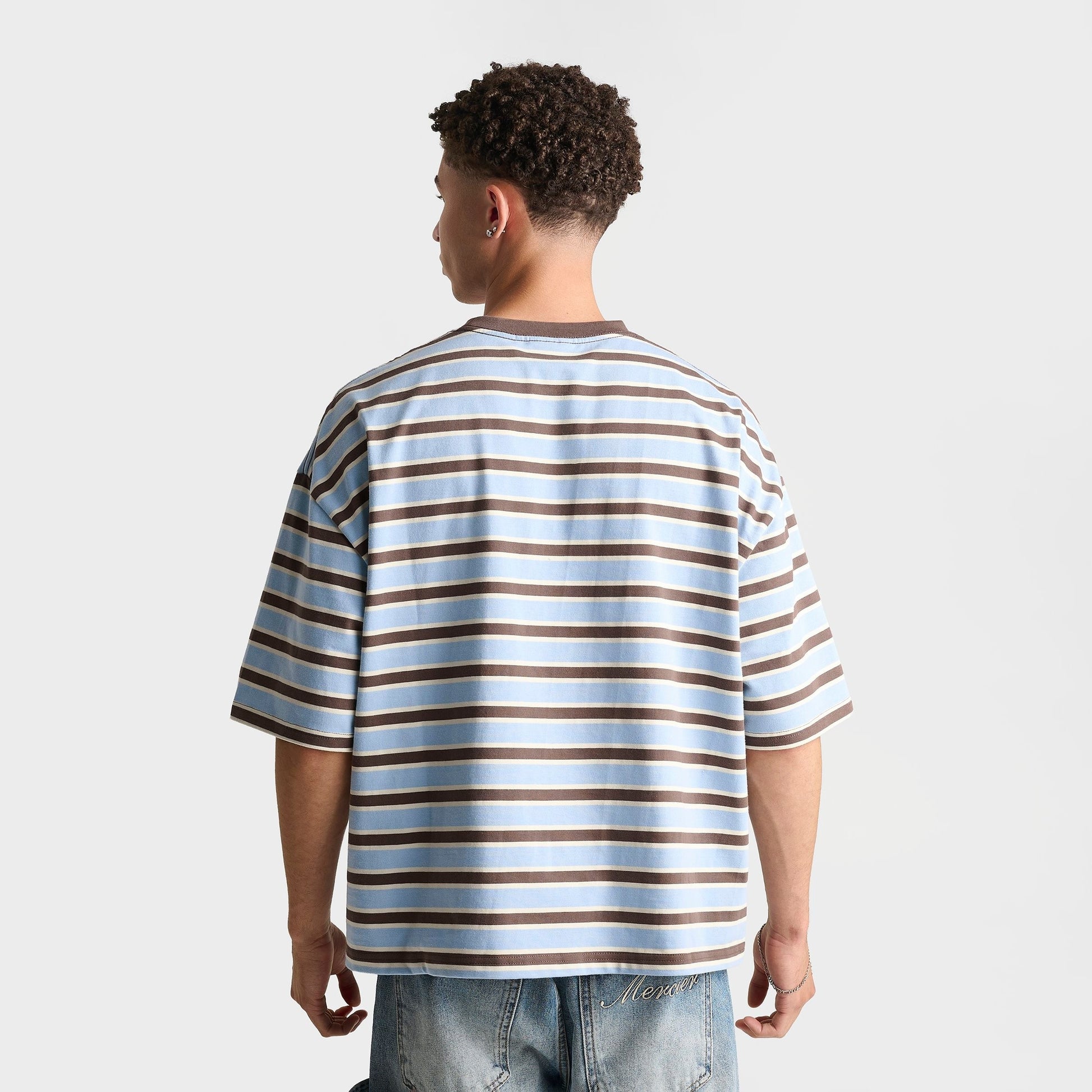 Men's Unlike Humans Jem Striped T-Shirt - Blue Bell