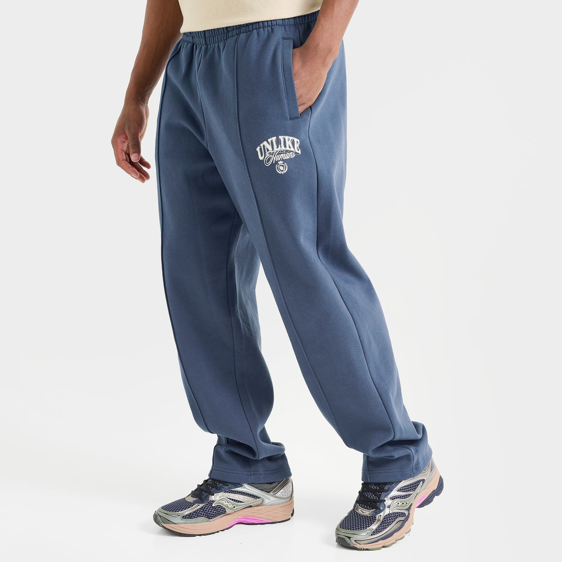 Men's Unlike Humans Motor Graphic Fleece Jogger Pants - Steel Blue