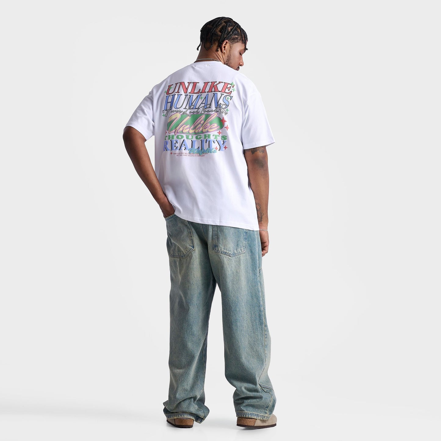 Men's Unlike Humans Reality Graphic T-Shirt - White