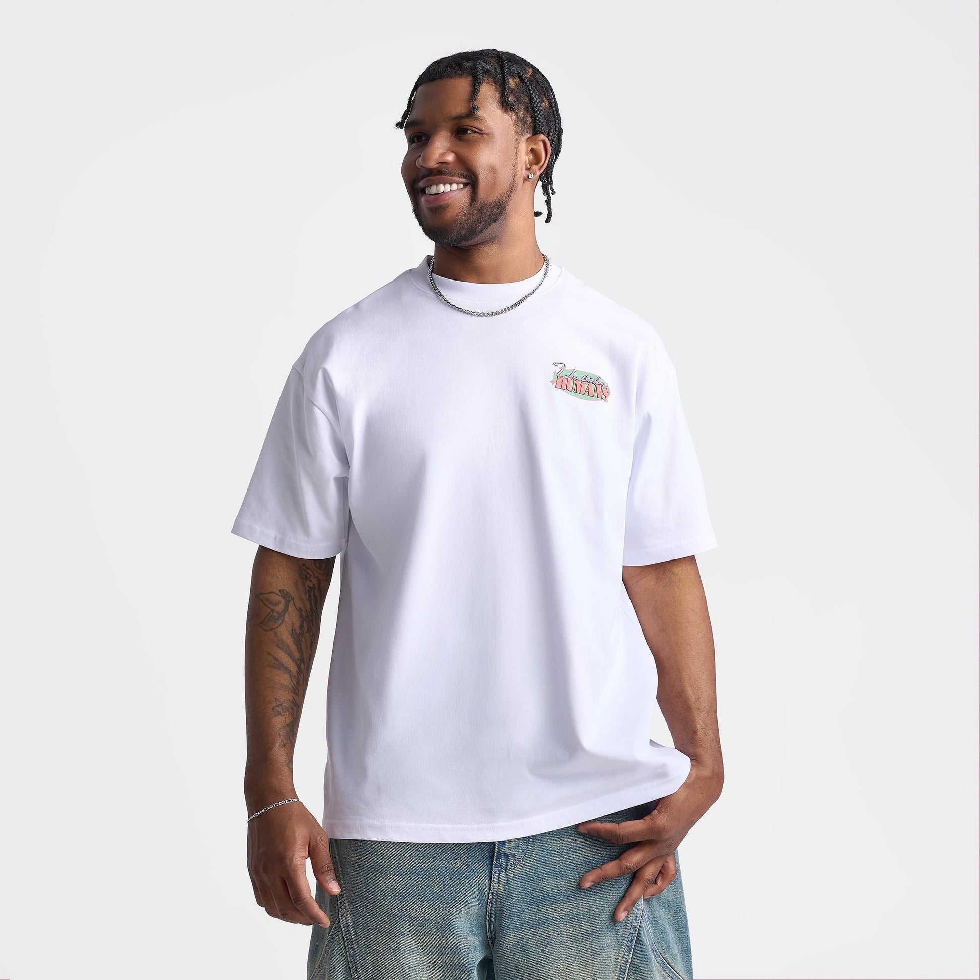 Men's Unlike Humans Reality Graphic T-Shirt - White
