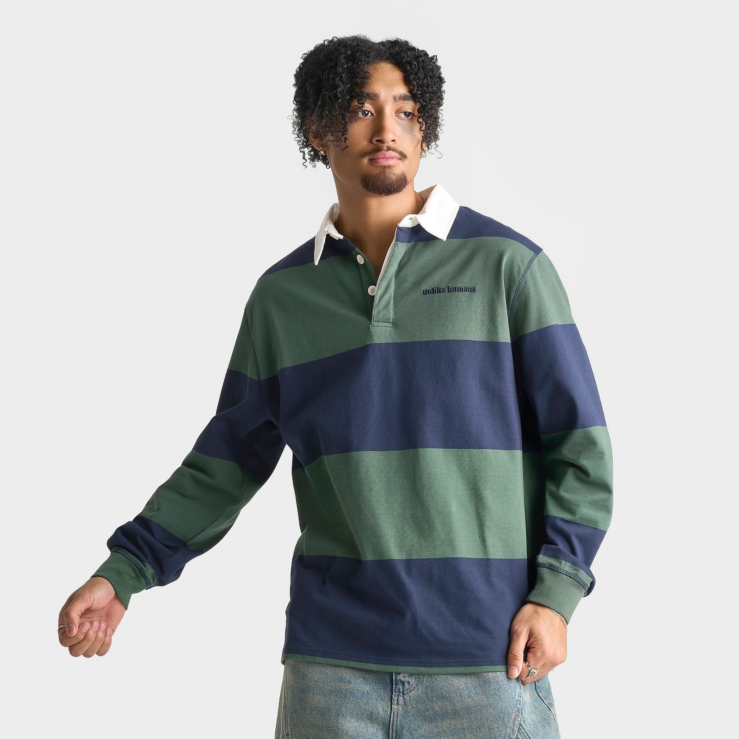 Men's Unlike Humans Jewel Rugby Shirt - Cilantro
