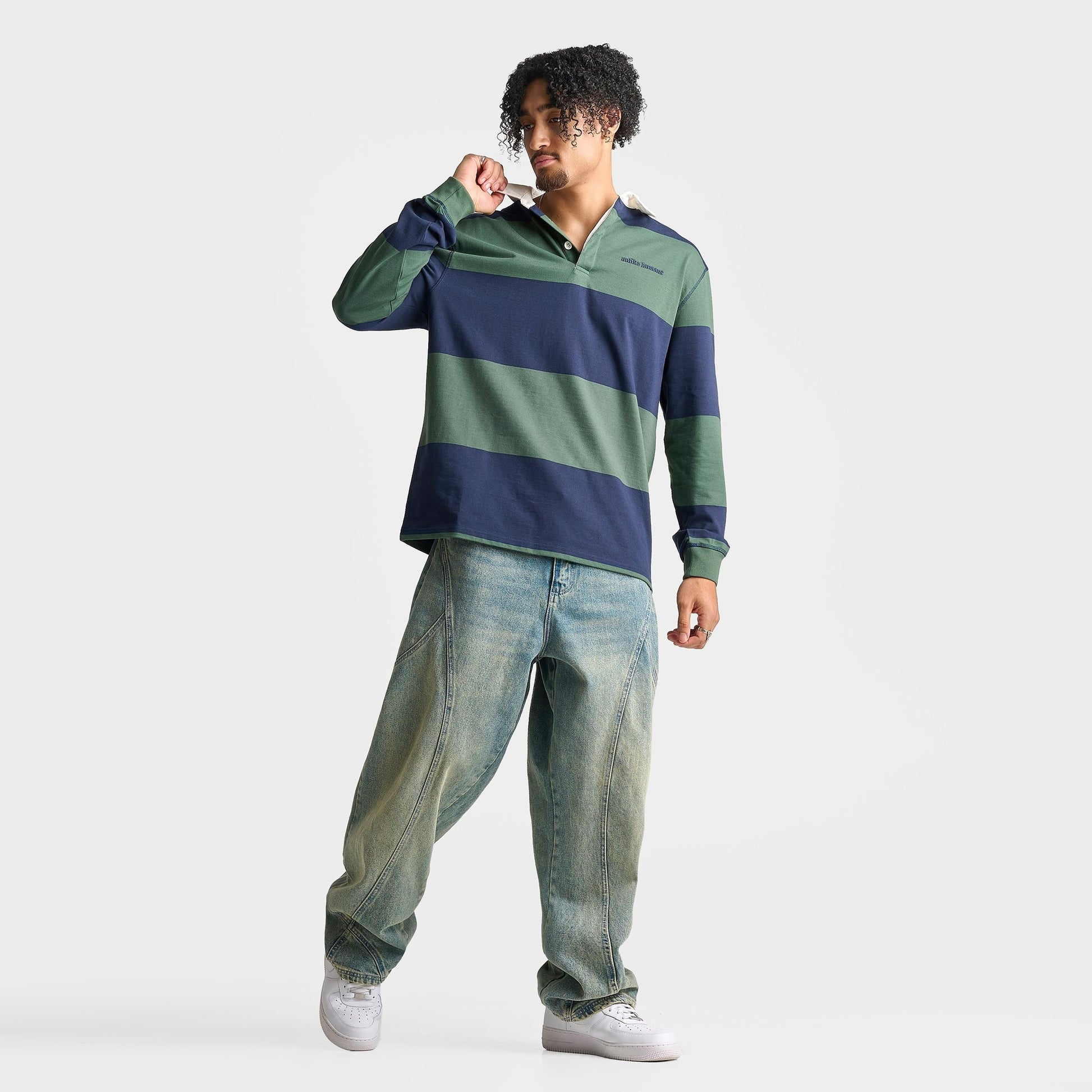 Men's Unlike Humans Jewel Rugby Shirt - Cilantro