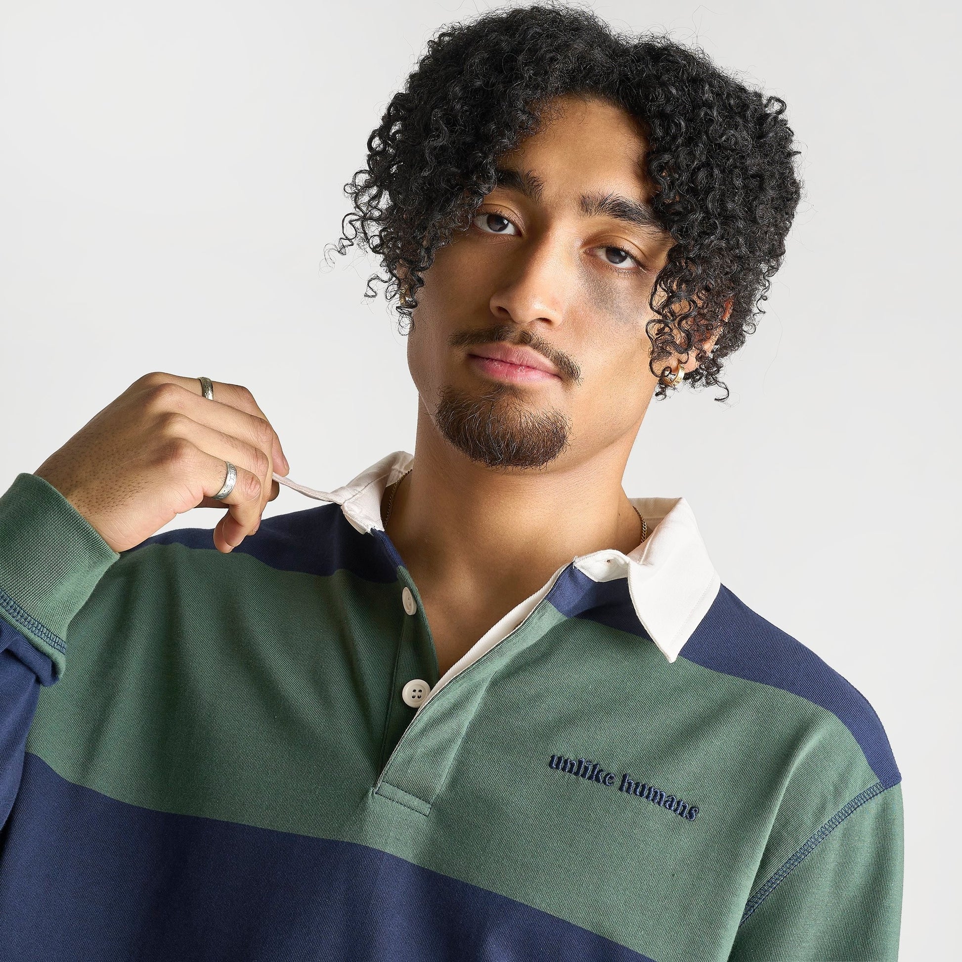 Men's Unlike Humans Jewel Rugby Shirt - Cilantro