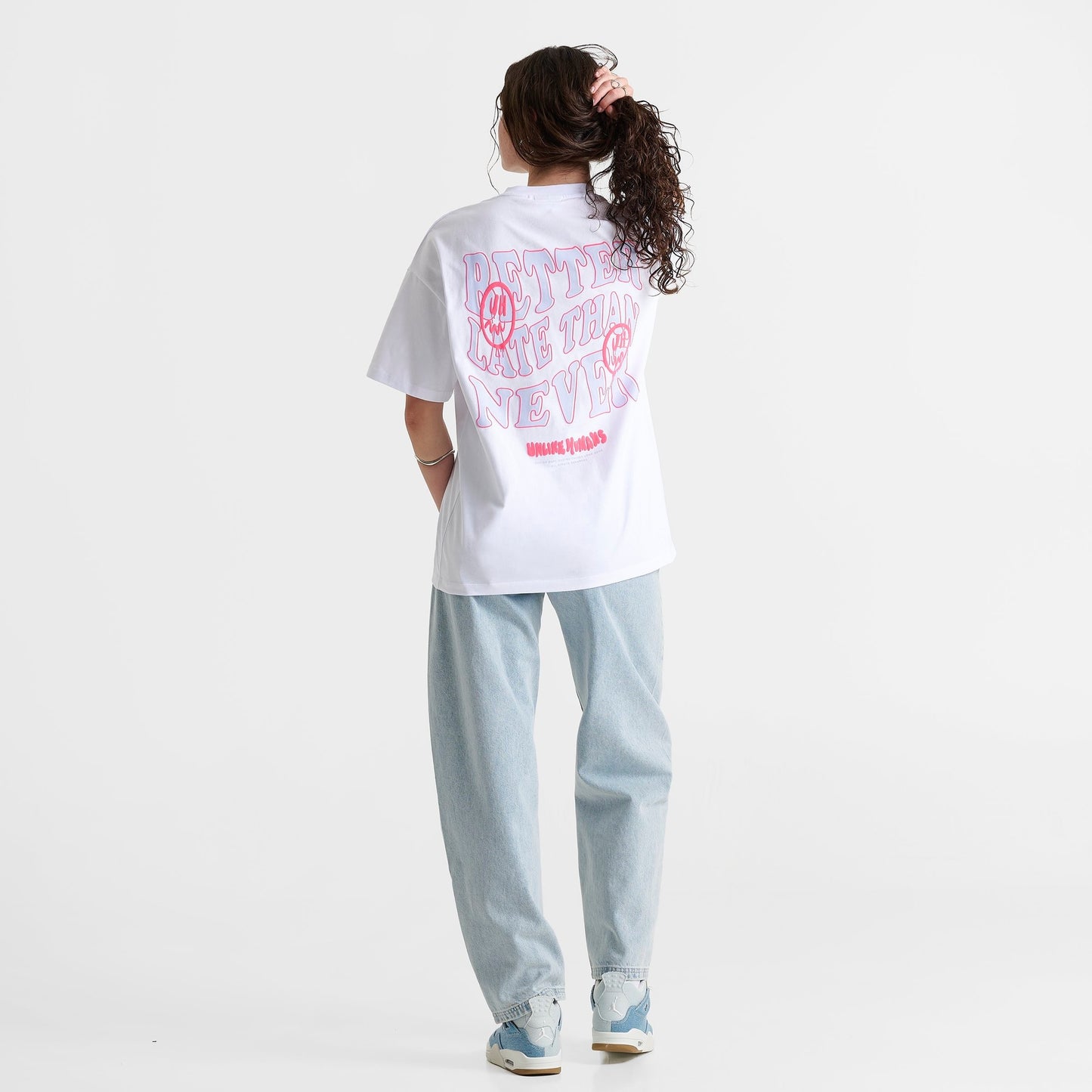 Women's Unlike Humans Better Late Than Never T-Shirt - White