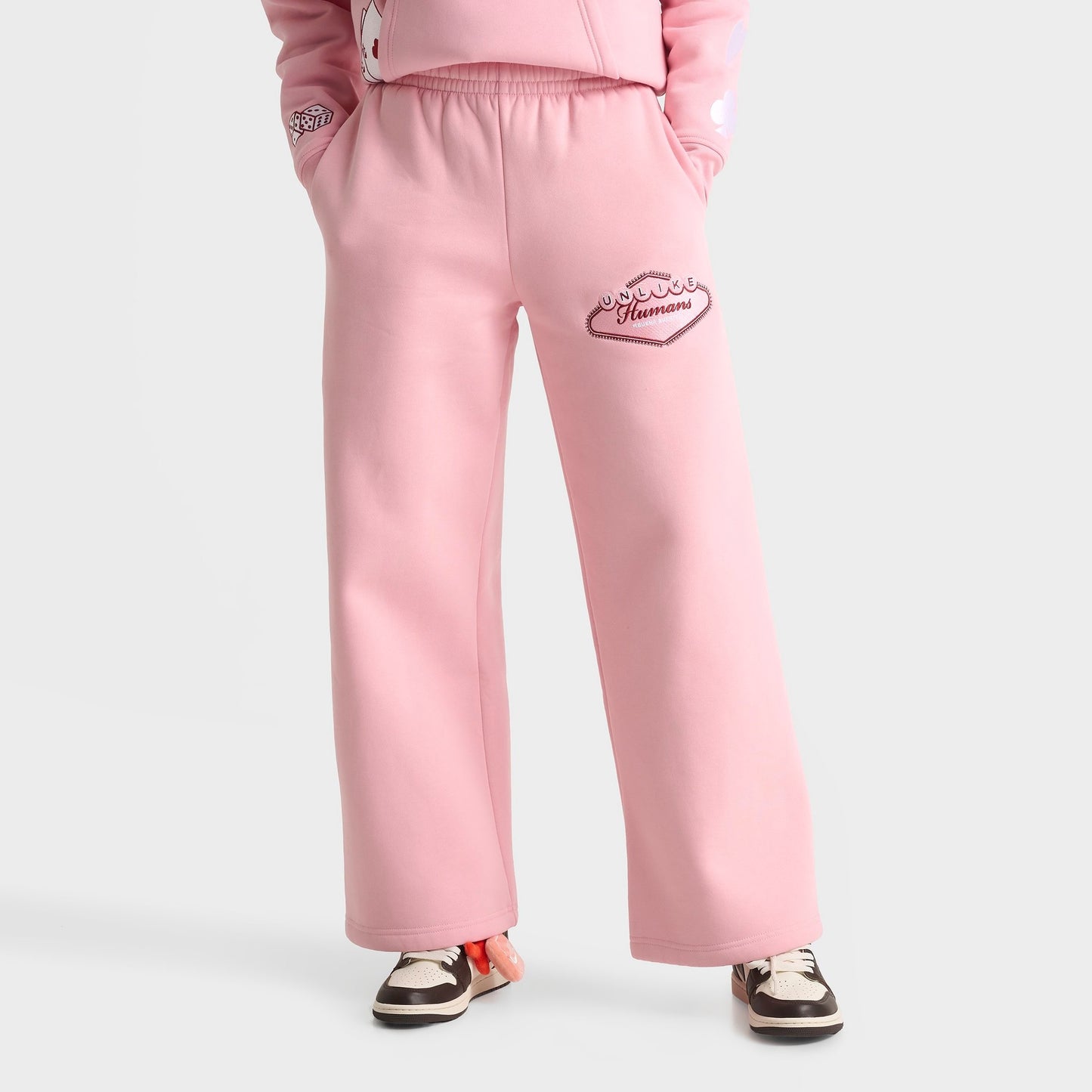 Women's Unlike Humans Casino Wide-Leg Jogger Pants - Coral Blush