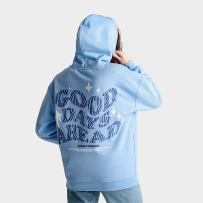 Women's Unlike Humans Good Days Zebra Print Pullover Hoodie - Dutch Canal