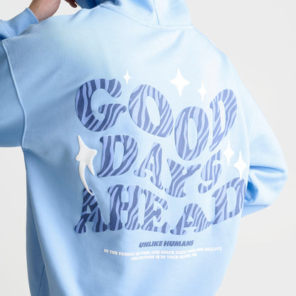 Women's Unlike Humans Good Days Zebra Print Pullover Hoodie - Dutch Canal