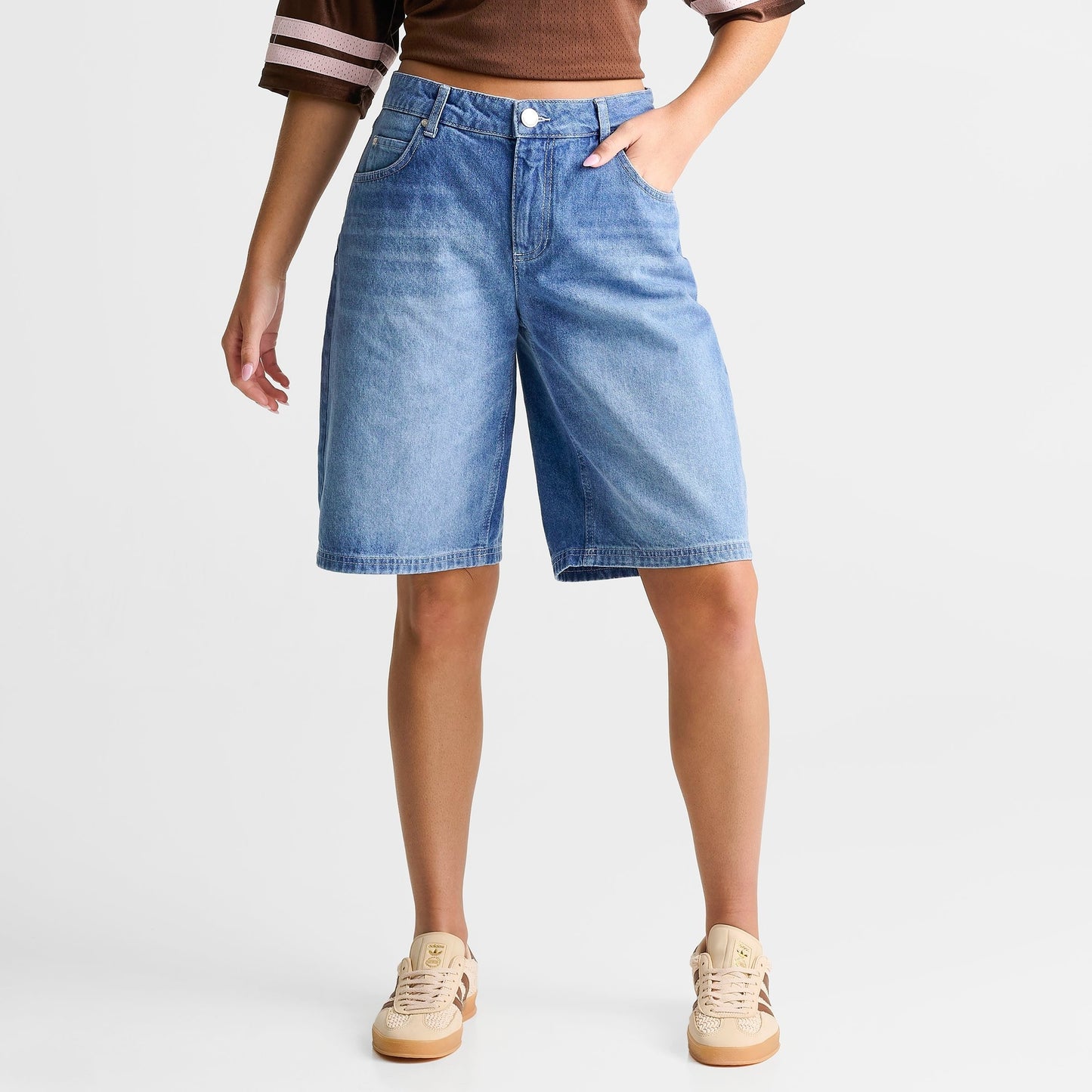Women's Unlike Humans Denim Jorts - Mid Wash