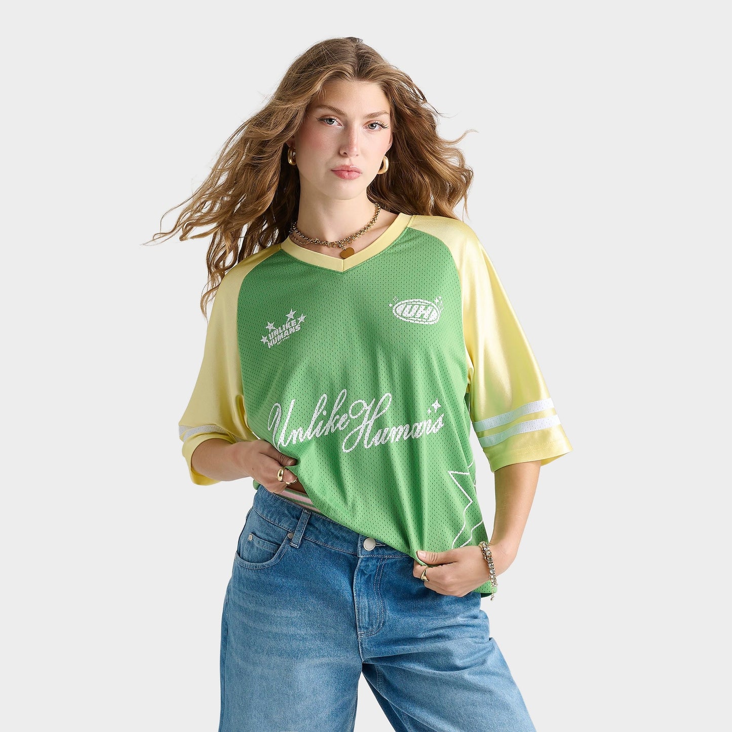 Women's Unlike Humans Star Mesh Jersey - Shamrock