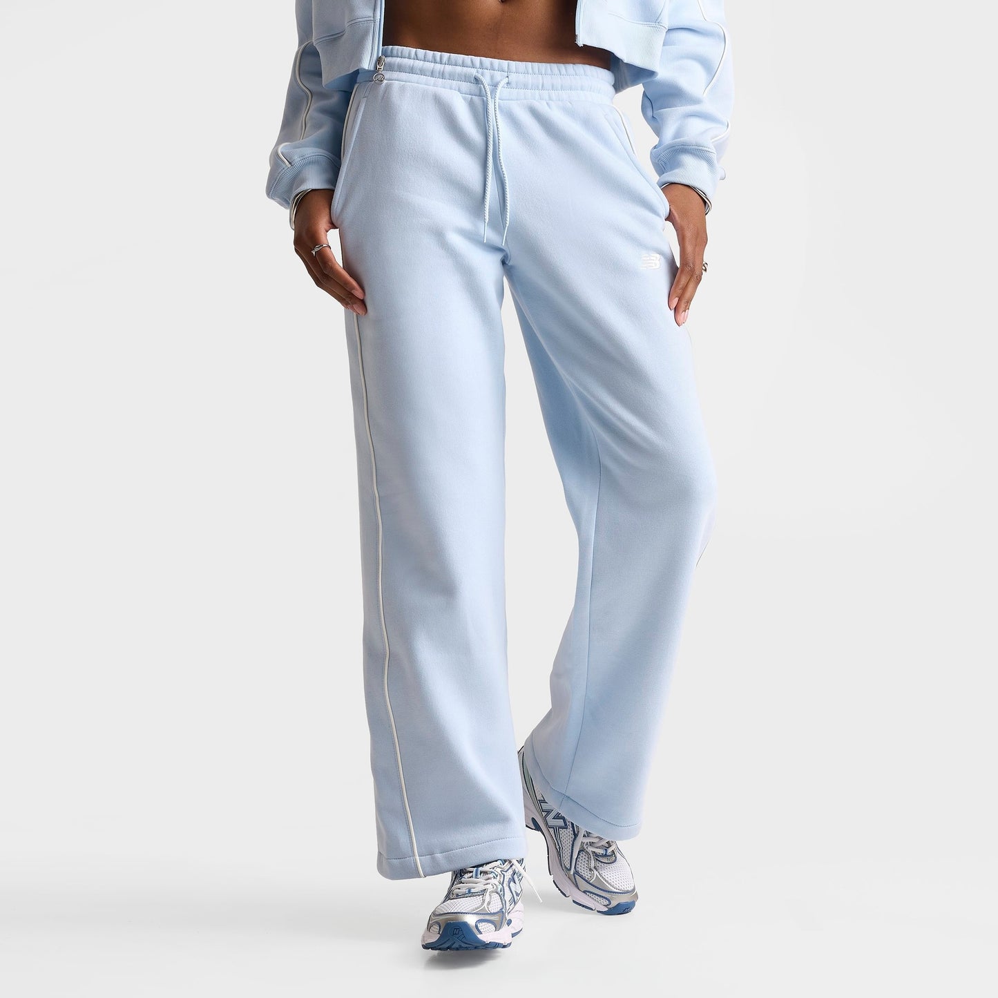 Women's New Balance Piped Wide-Leg Jogger Pants - Oxford Blue