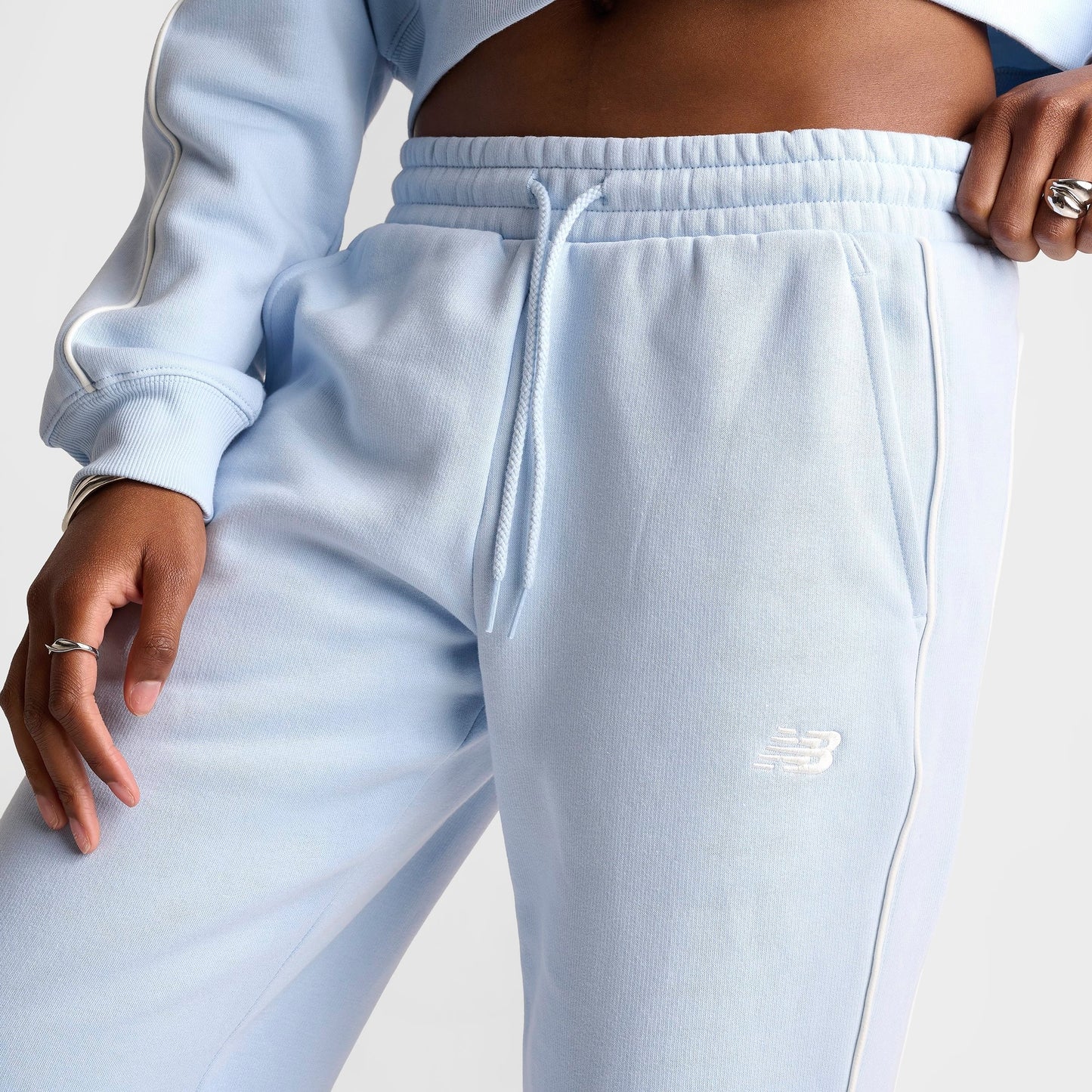 Women's New Balance Piped Wide-Leg Jogger Pants - Oxford Blue