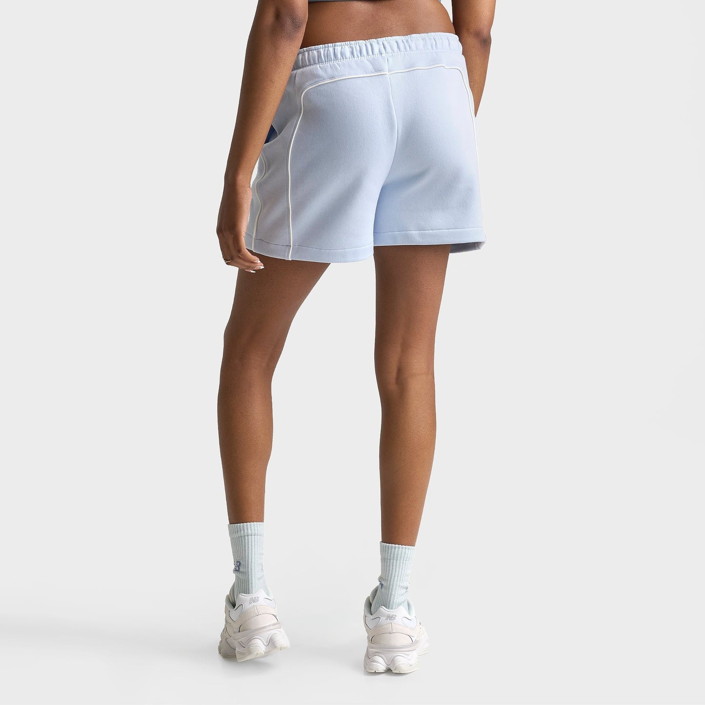 Women's New Balance Piped Fleece Shorts - Oxford Blue