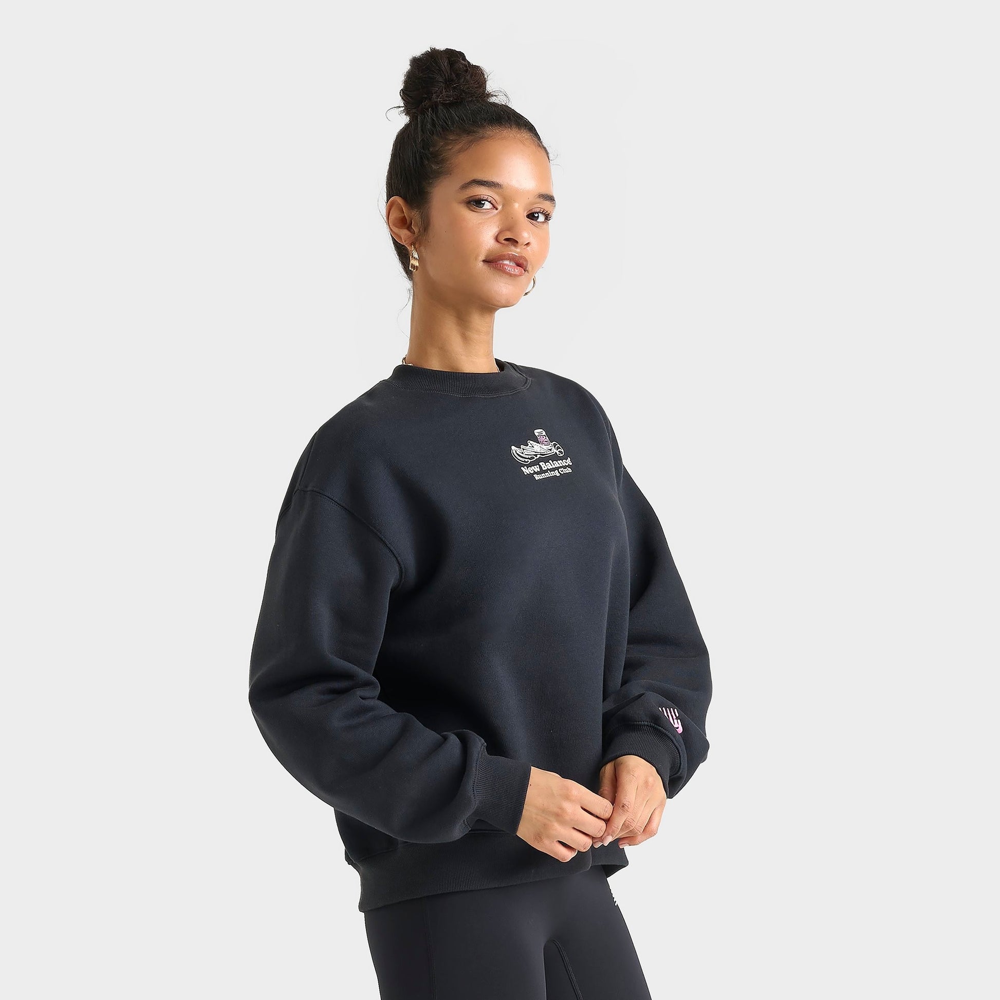 Women's New Balance Running Club Crewneck Sweatshirt - Black