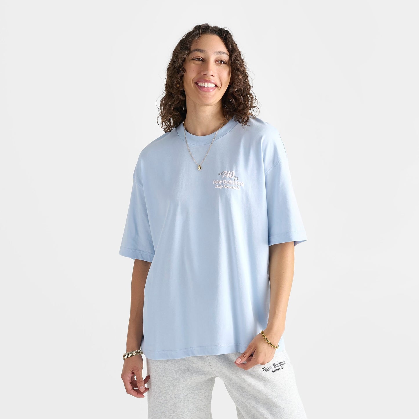 Women's New Balance 740 Boyfriend T-Shirt - Oxford Blue