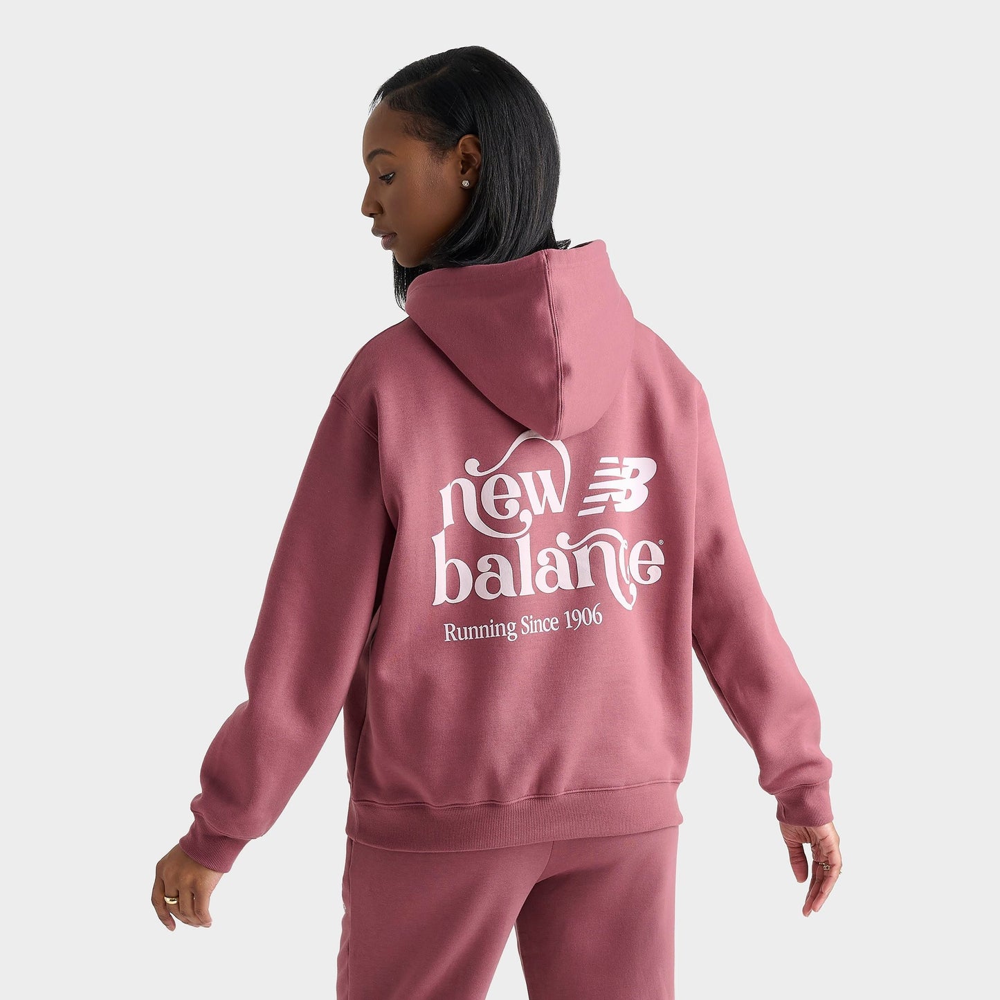 Women's New Balance Flow Logo Hoodie - Washed Burgundy